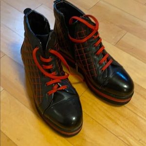 Lace boots for women.